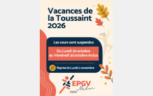 Vacances de la Toussaint 2026