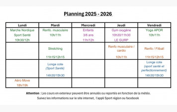 Début des cours- Horaires- Tarifs