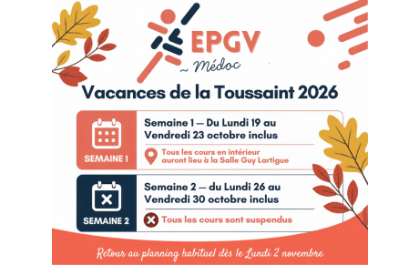 Vacances de la Toussaint 2026